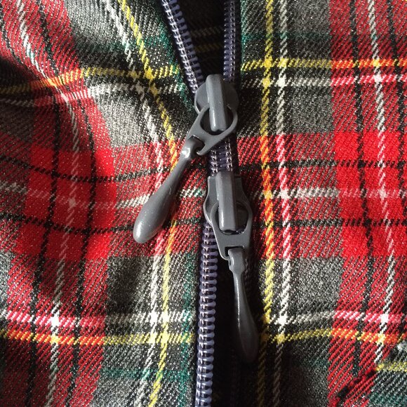 Joseph Ribkoff Womens Plaid Jacket Sz 8 Gray Red Floral Long Sleeve Full Zip - Picture 5 of 6